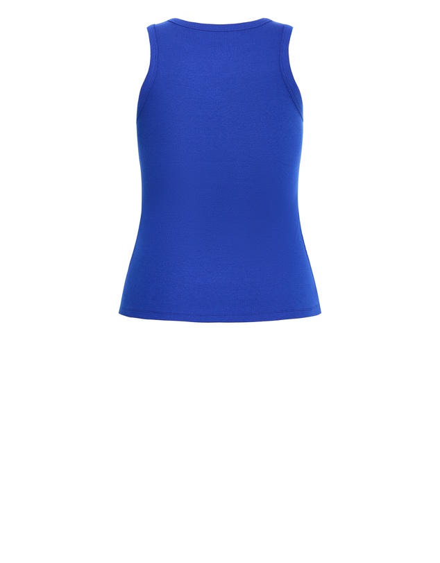 City Chic - Plus size Talia Rib Tank - cobalt