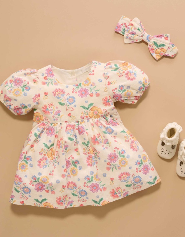 Purebaby - Linen Blend Dress -Kids-Babies