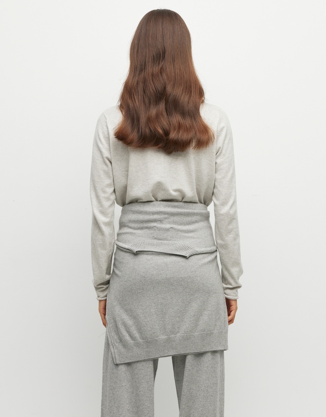JH Lounge - JHL Crew L/S T (Fine Cotton Cashmere) Soft Grey Marle