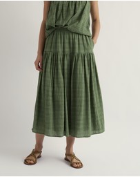 Seasalt - Seasalt Cornwall Green Purslane Tiered Midi Skirt