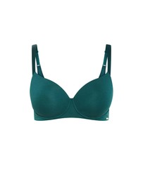 City Chic - Plus size Smooth & Chic Cotton T-Shirt Bra - deep teal