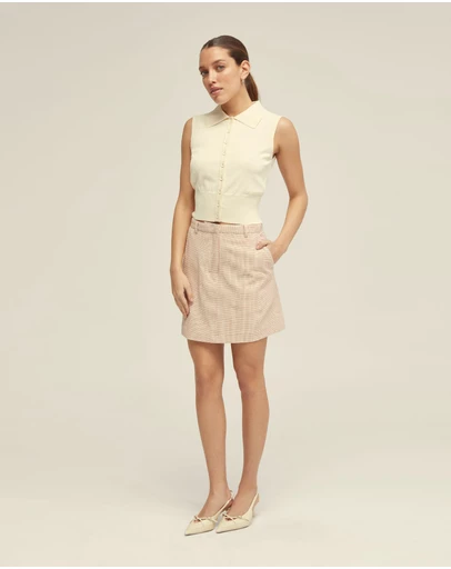 Oxford - Rae Polo Neck Buttoned Knit Top