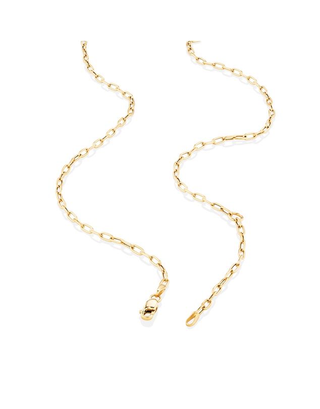 Michael Hill - 45cm (18”) 2mm-2.5mm Width Hollow Paperclip Chain in 10kt Yellow Gold