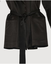 Revibe - Repaired Shona Joy La Lune Flared Sleeve Belted Blazer - AU 6