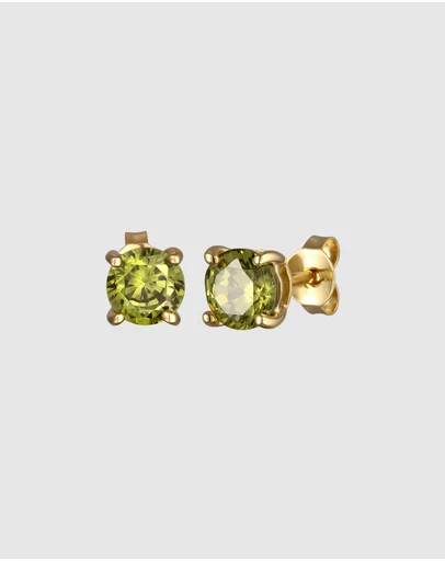 Kuzzoi - ICONIC EXCLUSIVE - Zirconia Stud Earrings in Gold-Plated 925 Sterling Silver