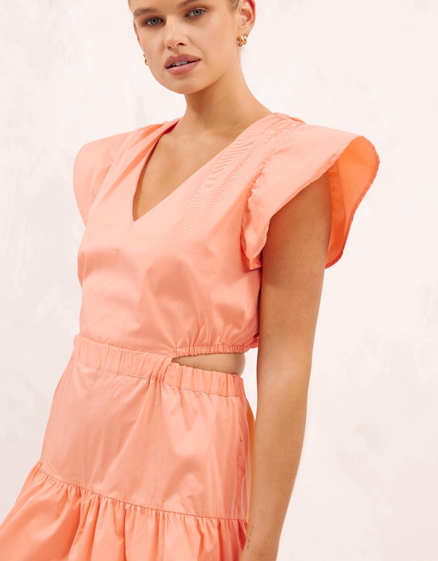 AERE - Organic Cotton Ruffle Sleeve Mini Dress