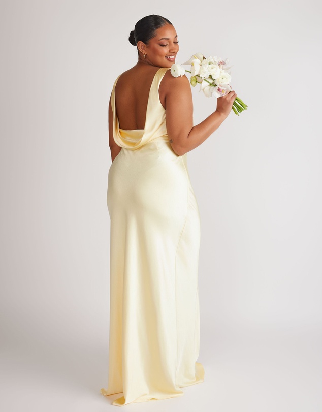 Six Stories - Cowl Back Satin Bridesmaid Dress