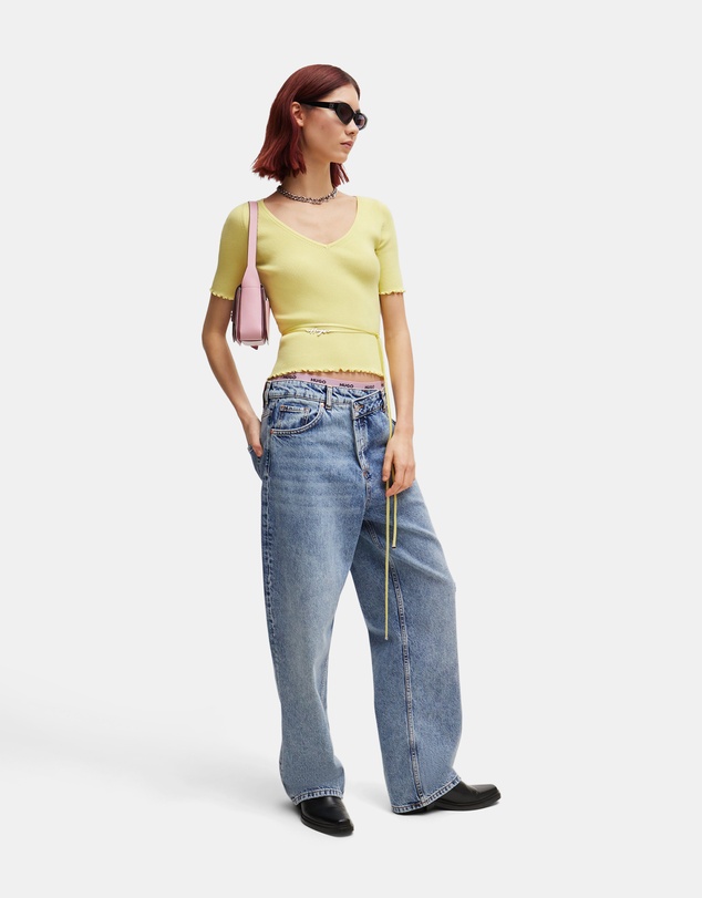 HUGO - Relaxed-Fit Quartz Blue Denim Jeans