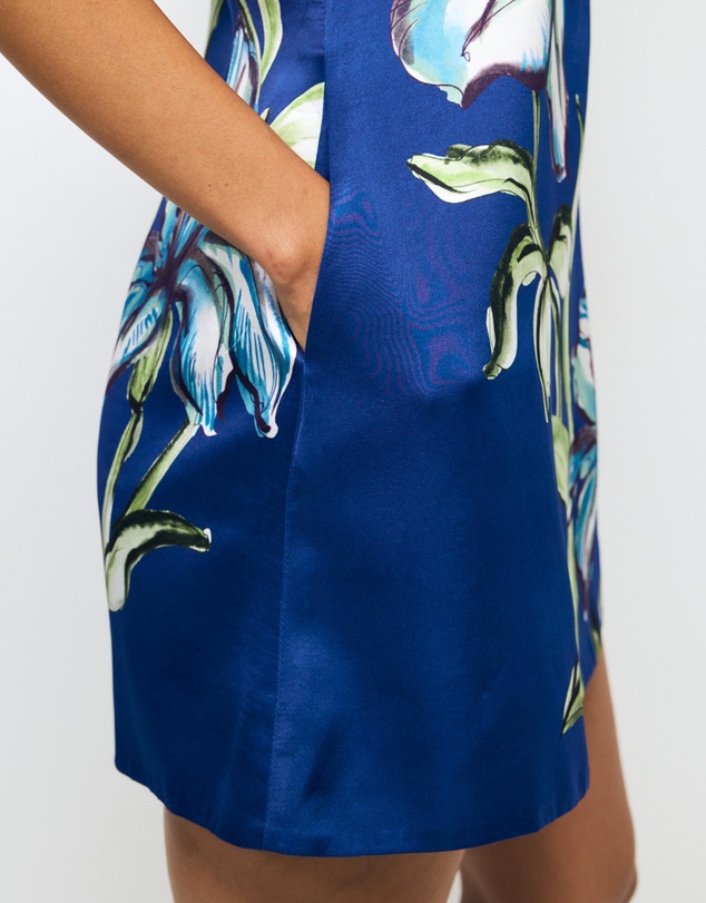 AERE - Allona Structured Satin Mini Dress