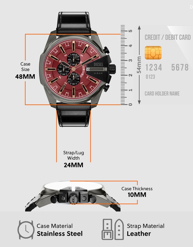 Diesel - Mega Chief Slim Black Chronograph Watch