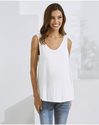 Angel Maternity - Maternity & Nursing Tank Top in Off White