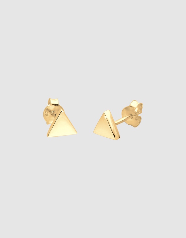 Elli Jewelry - Triangle Stud Earrings in Gold-Plated 925 Silver