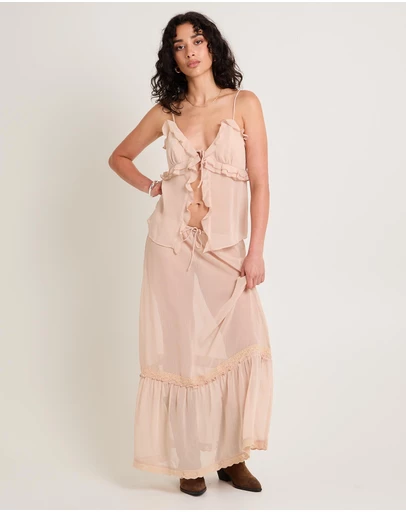 Subtitled - Paislee Sheer Maxi Skirt