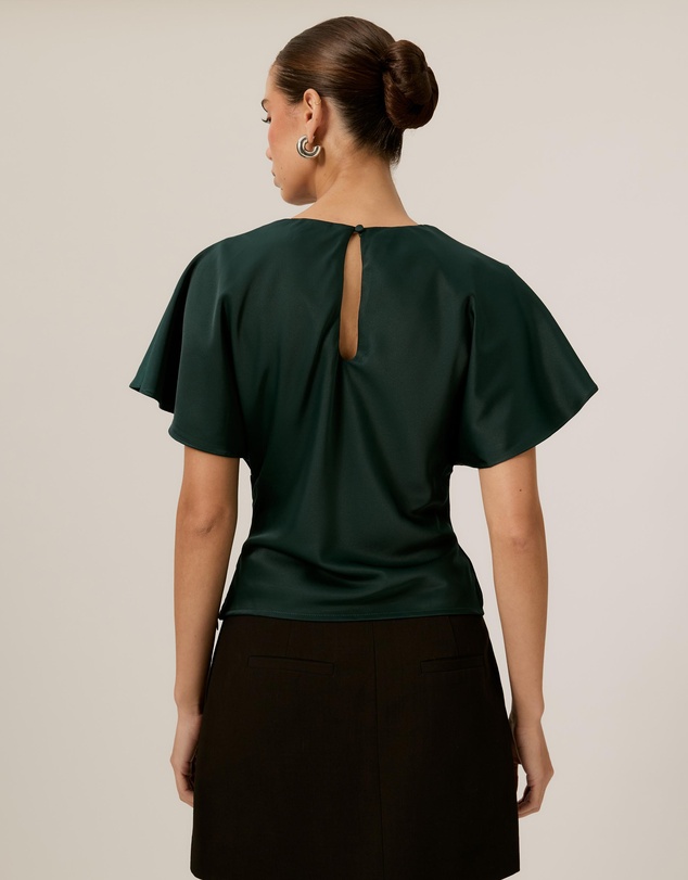 Tussah - Genevieve Flutter Sleeve Satin Top