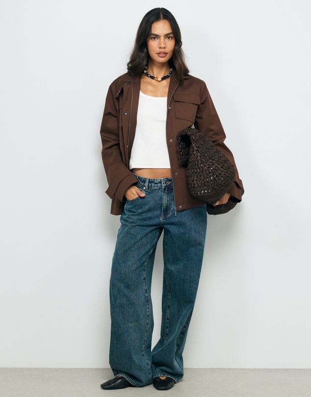 AERE - Rory Funnel Neck Organic Cotton Jacket
