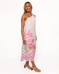 Petal & Pup - Reagan One Shoulder Midi Dress - Pink