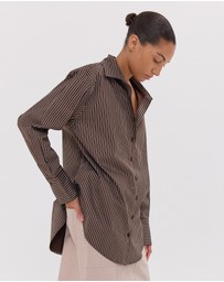 Cloth & Co. - The Dropped Yoke Shirt | Brazil Nut & White