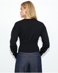 Dazie - Mira Cinched Waist Button Up Cardigan