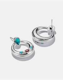 THOMAS SABO - THOMAS SABO Half-Hoop Earrings with Turquoise, White & Red Stones