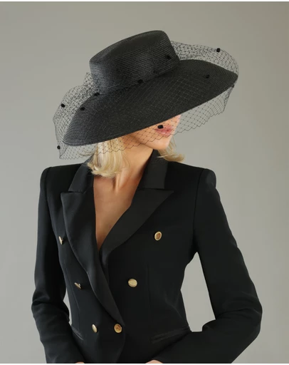 Morgan & Taylor - Giselle Racewear Droop Hat in Black