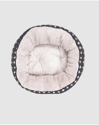 Mog & Bone - Reversible Cat Bed - Black Metallic Cross Print