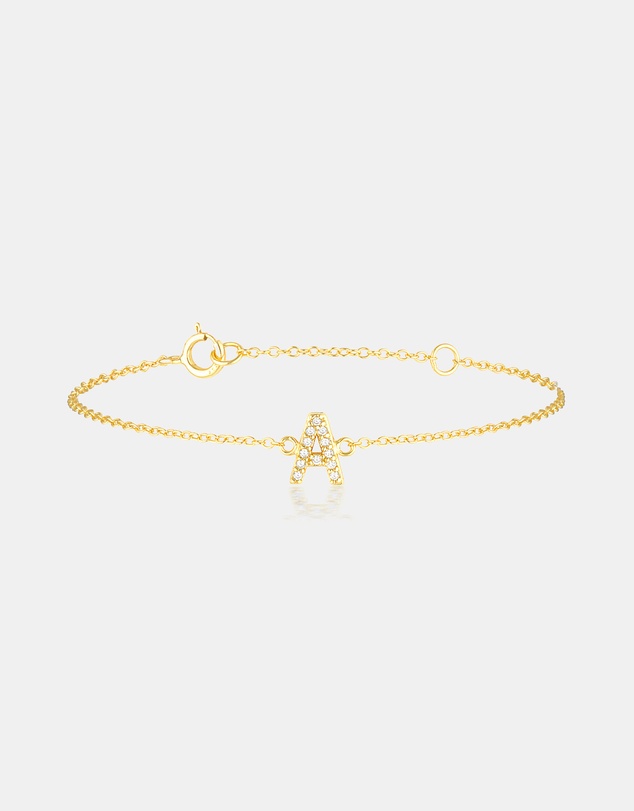 The Silver Collective - A-Z Letter Bracelet Gold - A