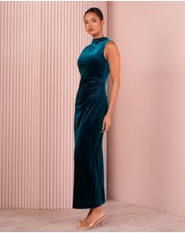 Azzurielle - Moriah High Neck Maxi Gown