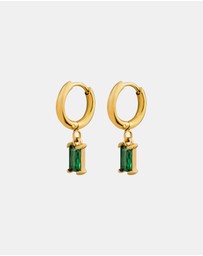 Zoe Olivia - Waterproof Mini Emerald Cut Pendant Hoops