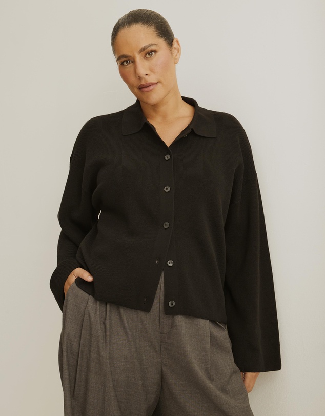 Atmos&Here Curvy - Jay Relaxed Rib Cardigan