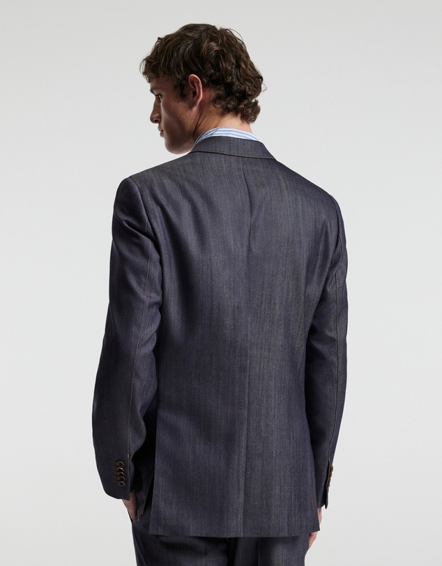 Calibre - Wool Denim Double-Breasted Suit Jacket Navy