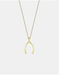 Zoe Olivia - 9K Gold Lucky Wishbone Necklace