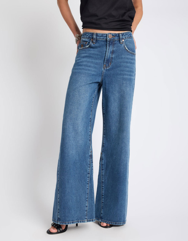 ONE TEASPOON - Cruisers Mid Waist Bootcut Flare Denim Jeans - Rodeo Blue