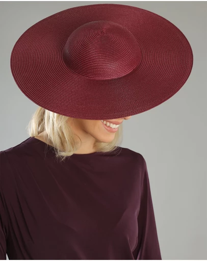 Morgan & Taylor - Mona Racewear Plate Hat in Burgundy Red