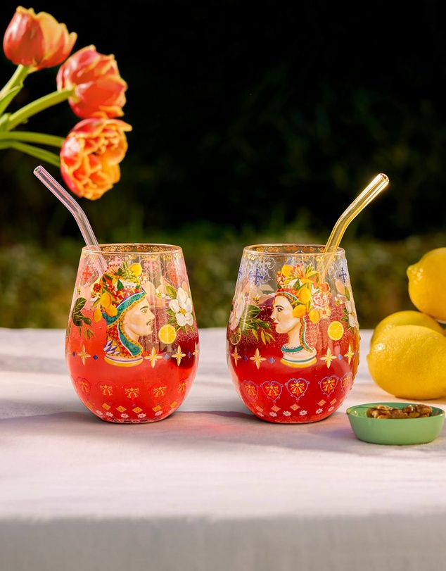 La La Land - Glass Tumbler Large Set Italian Summer (Set of 2)