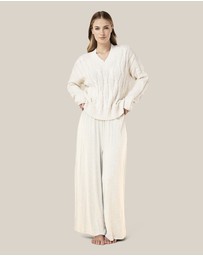Papinelle - Cotton Cashmere Cable V-Neck Jumper