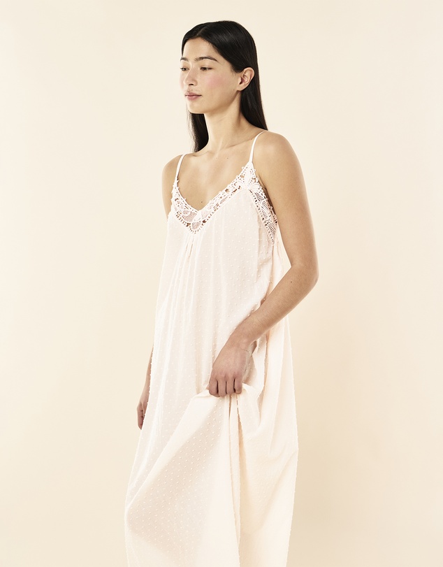 Papinelle - Swiss Dot Lace Front Maxi Nightie