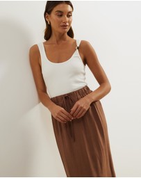Atmos&Here - Tenley Linen Blend Midi Skirt