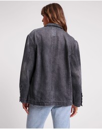 ONE TEASPOON - Worn Black Denim Boyfriend Blazer