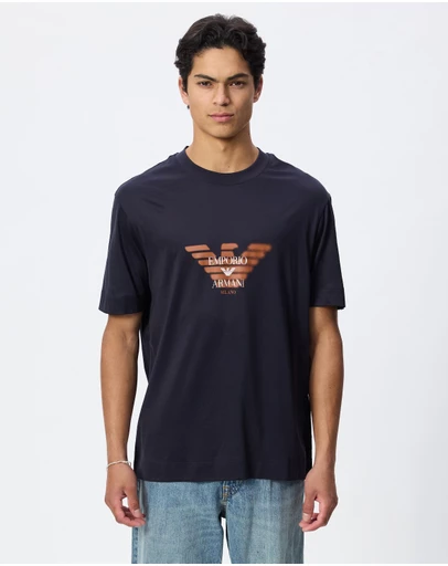 Emporio Armani - Graffiti Eagle Logo Print Jersey T-Shirt