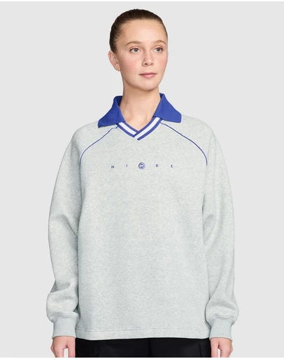 Nike - Sportswear Phoenix Fleece Oversized Graphic Polo Top