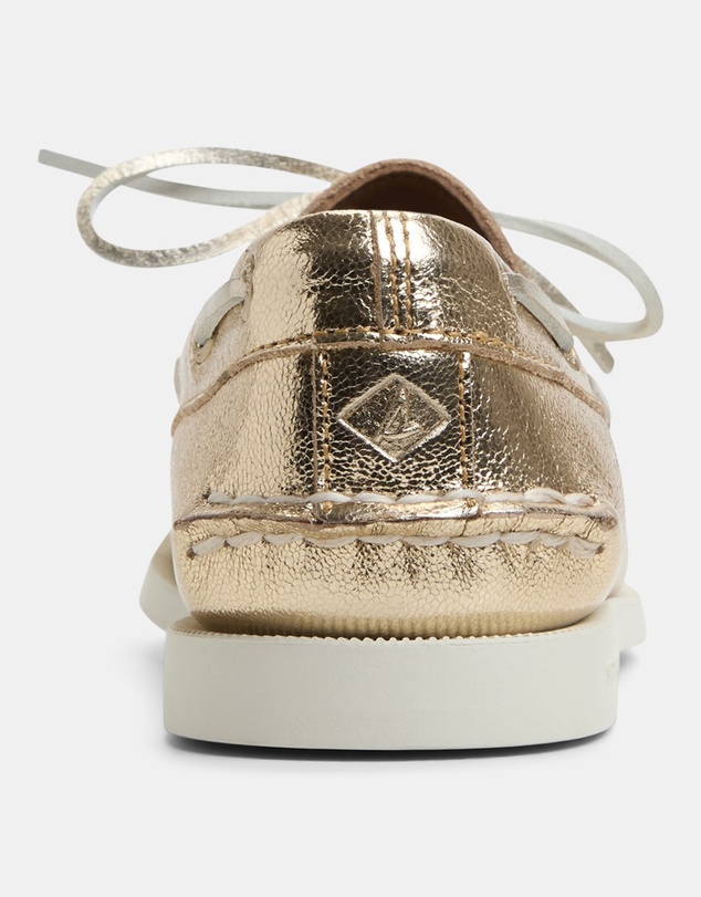 Sperry - A/O 2-Eye Leather Crinkle Gold- Women's