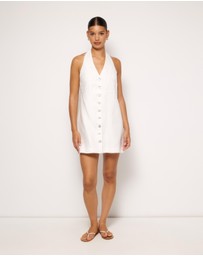 AERE - Cerelia Linen Halter Mini Dress