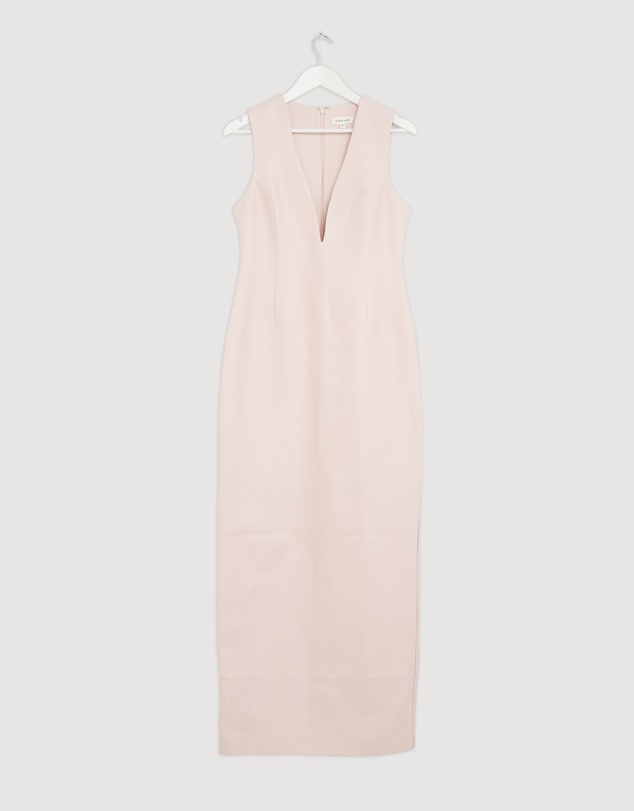 Revibe - Repaired Shona Joy Otis Plunged Fitted Maxi Dress - AU 10