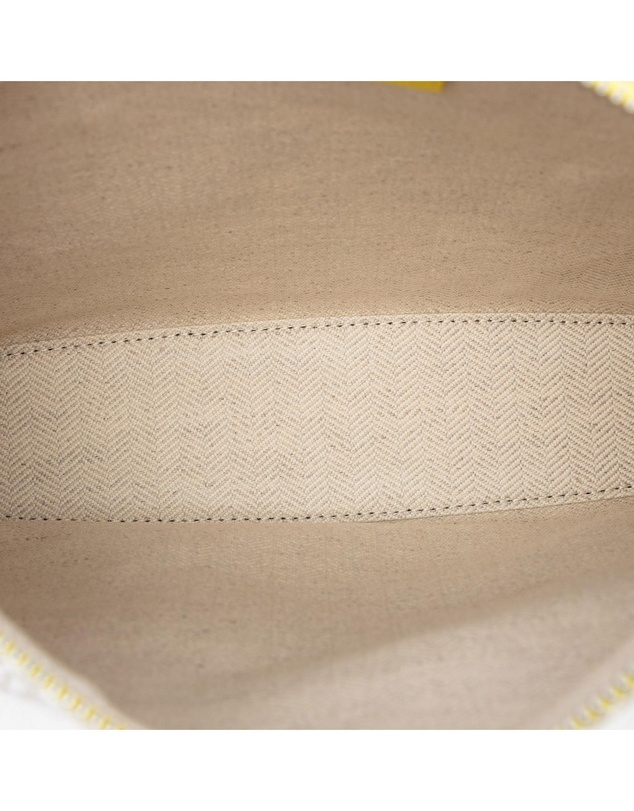 Pre-Loved by Azura Reborn - Pre-Loved Repeat Anagram Jacquard and Leather Oblong Pouch