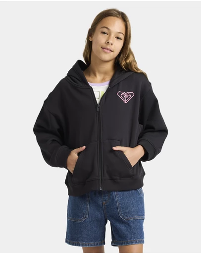 Roxy - Girls 4 to 16 Midnight Hike Brushed Zip Up Hoodie