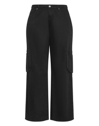 City Chic - Plus size Clarence Cargo Denim Pant - black