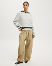 Cotton On - Sporty Stripe Hooded Knit