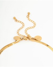 Lovisa - Waterproof Gold Plated Stainless Steel Layered Ball & Snake Chain Necklace