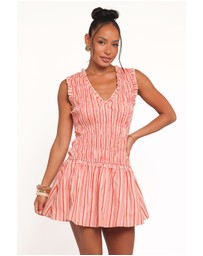 Petal & Pup - Leabrook Mini Dress - Peach Stripe