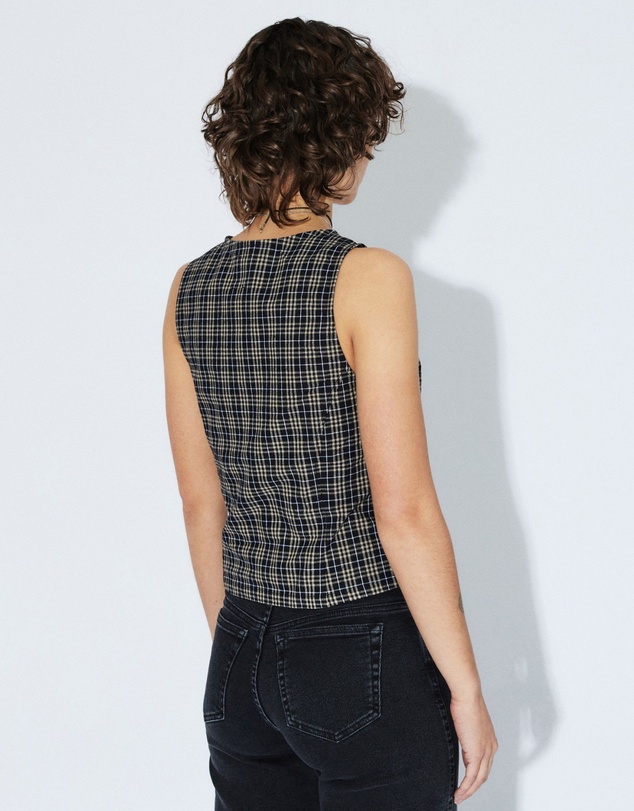 Dr Denim - Zola Top Black Summer Check